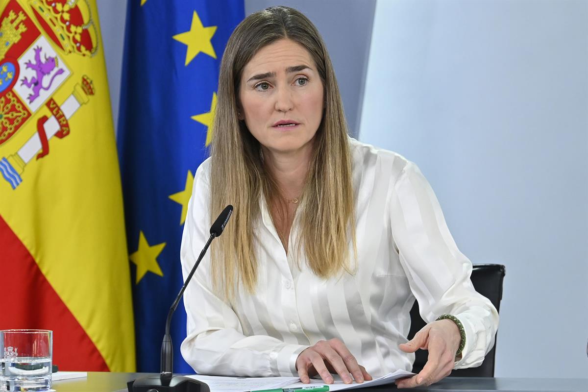 18/03/2025. Rueda de prensa tras el Consejo de Ministros: Sara Aagesen, Pilar Alegría y Ángel Víctor Torres. La ministra para la Transición ...